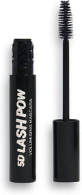 Black 5D Lash Pow volumising mascara with brush applicator designed to lengthen and thicken eyelashes without clumping