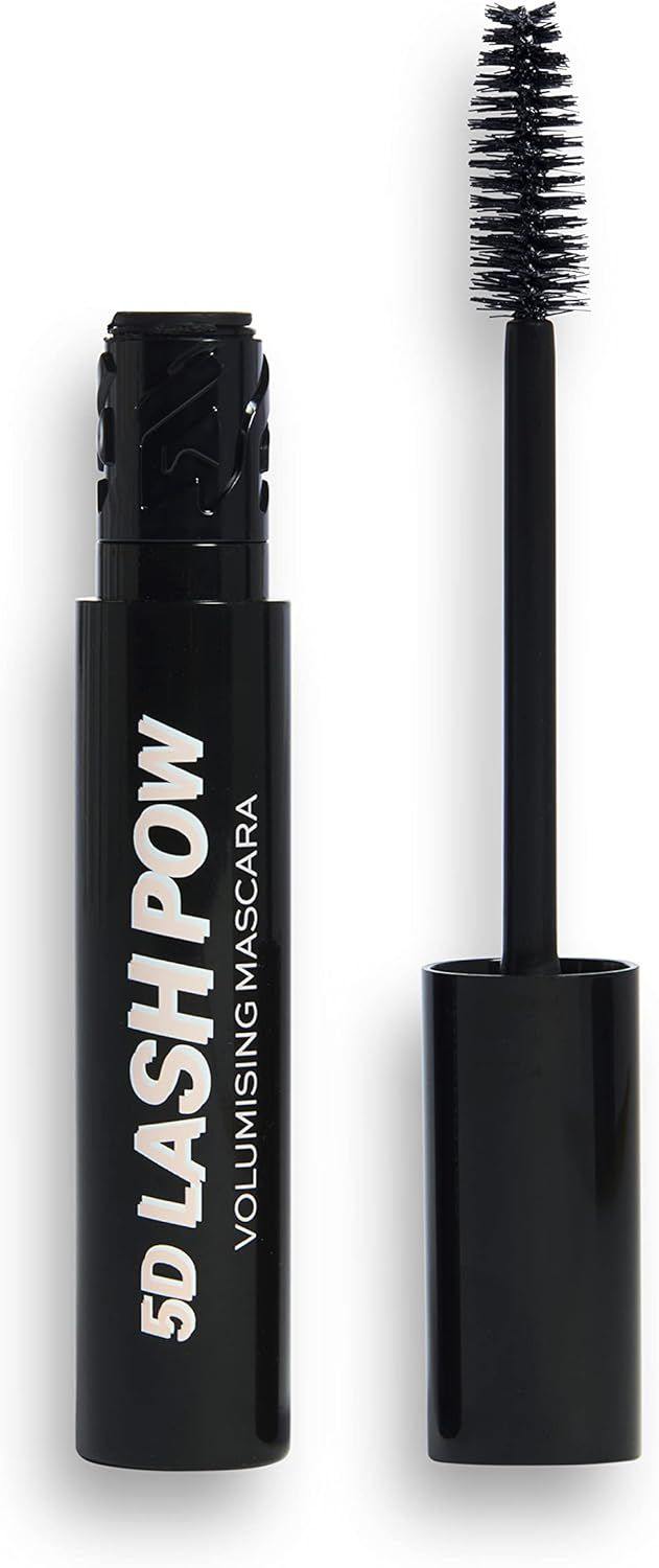 Black 5D Lash Pow volumising mascara with brush applicator designed to lengthen and thicken eyelashes without clumping