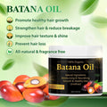 Jar of 100% organic Batana Oil for promoting healthy hair growth, strengthening hair, reducing breakage, improving texture and shine, preventing hair loss, made with all-natural ingredients and fragrance-free formula.