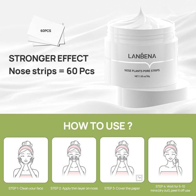LANBENA cream blackhead remover pore cleanser mask with deep cleansing effect for all skin types