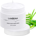 LANBENA cream for blackhead removal and pore cleansing with aloe vera, 30g jar with white creamy texture