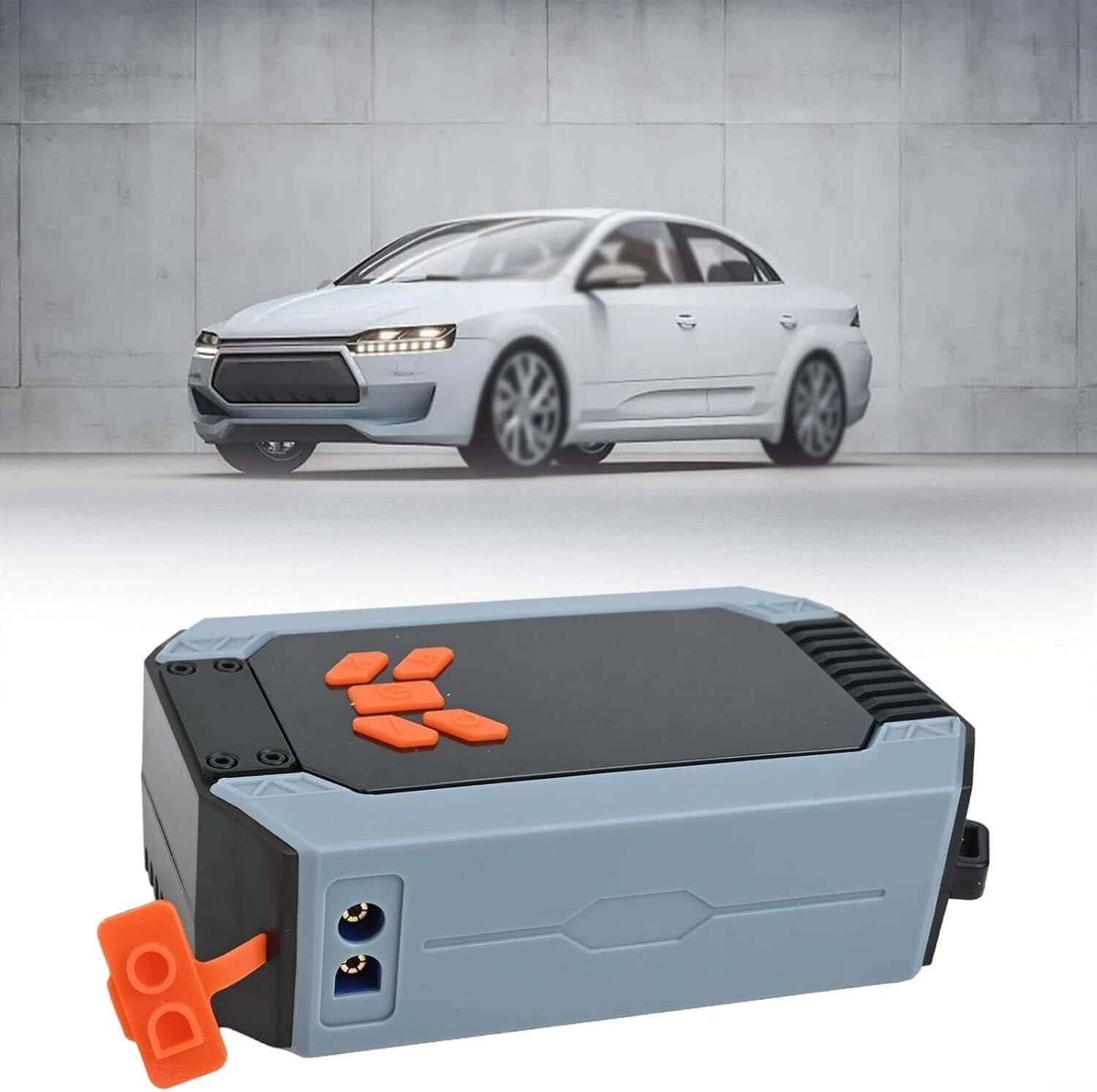 Portable 7200A car starter and air pump power bank with LCD display and 150 PSI inflation capacity for vehicles