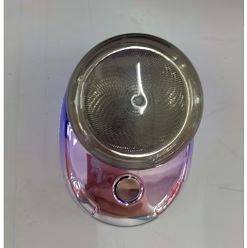 Portable mini electric shaver in blue and silver with brush motor and charging power supply
